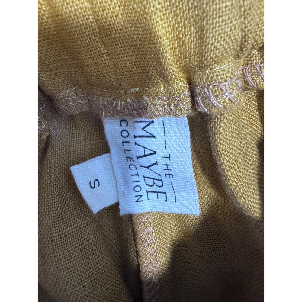 The Maybe Collection Linen Pants Size‎ Small Mustard Minimalist - Picture 4 of 5